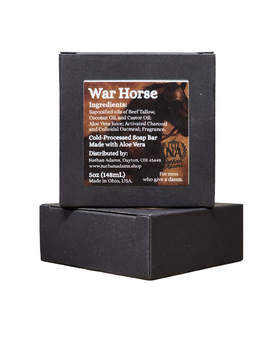 War Horse Beef Tallow & Charcoal Soap – Deep-Cleansing Cold Process Bar for Men